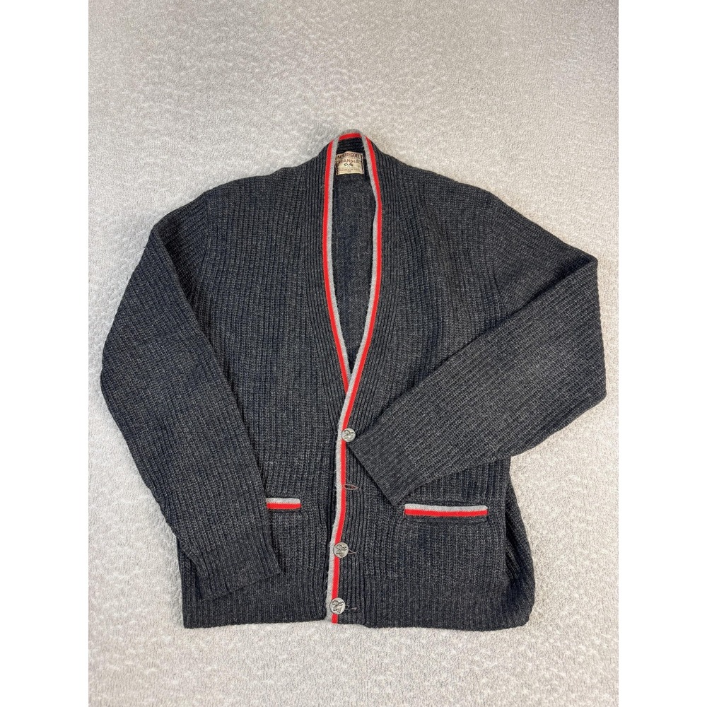Vintage McGregor Sweater Cardigan Mens Medium Gray Scandia‎ Sports Oslo USA Knit